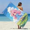 Pixel Chibi Girl Beach Towel Patterned Sunscreen And Windproof Suitable For Swimming Pool Camping Travel Blanket