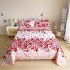 Simple Modern Plant Flower Printed Aloe Vera Cotton Brushed Bed Sheet Bedroom Printed Bed Cover Juego De Tres Piezas En La Cama