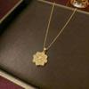 Women's European & American Style Windmill Pendant Necklace Set - Titanium Steel Floral Design