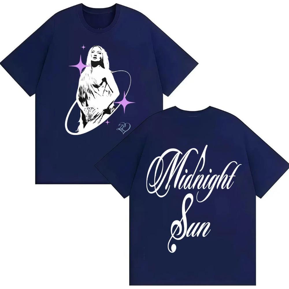 Streetwear Harajuku Graphic T-shirt Singer Midnight Sun Pop Music Aesthetics Summer Print Pure Cotton Short-sleeved