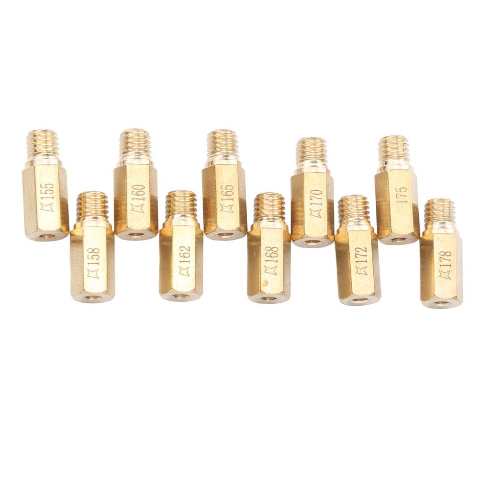 10 Pieces Motorcycle Carburetor Main Jets Hex Type for Keihin PWK PWM OKO CVK NSR KSR Carb