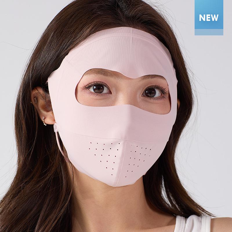 Ice Silk Women's Facekini: Full Face Anti-UV Sunscreen Mask for Summer