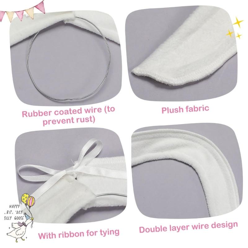 Bendable Gooses Costume Wing Soft Plush Fabric White Wing Adjustable Rustproof Frame for Porch Garden Statues Outfit