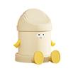 Desktop Trash Can Cute Eyes Design Cartoon Shape Lightweight Portable Flip Cover Trash Can Kitchen Office Waste Bin