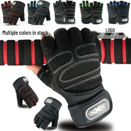 Half Finger Fitness Gloves with Wrist Support for Men & Women – Perfect for Pull-ups, Dumbbells, Deadlifts, and Barbell Protection