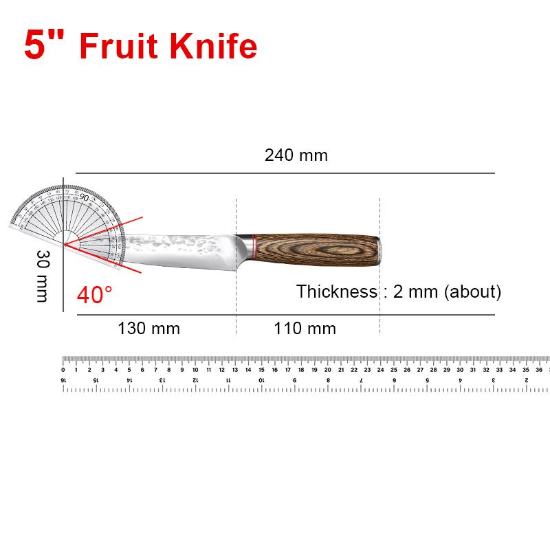 5 Inch Stainless Steel Knife Kitchen Boning Butcher Knife Meat Cleaver Fishing Knife Professional Chef Knife with Sheath