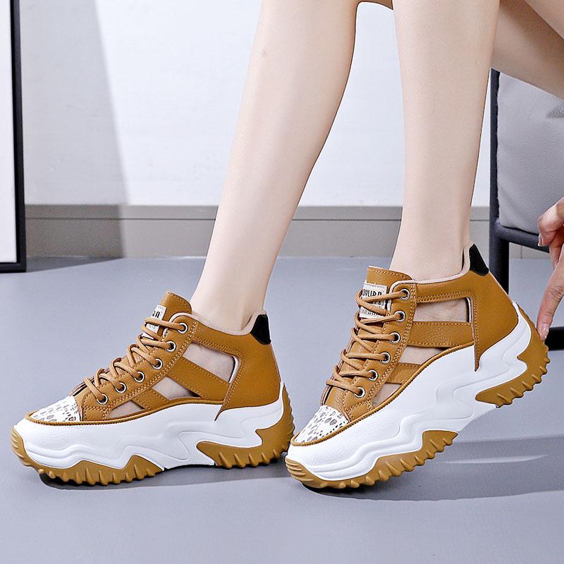 Woman's Elegant Breathable Hollowed-out Shoes Summer Luxury Women Sandals Outdoor Street Style Elevated Casual Sneakers Zapatos