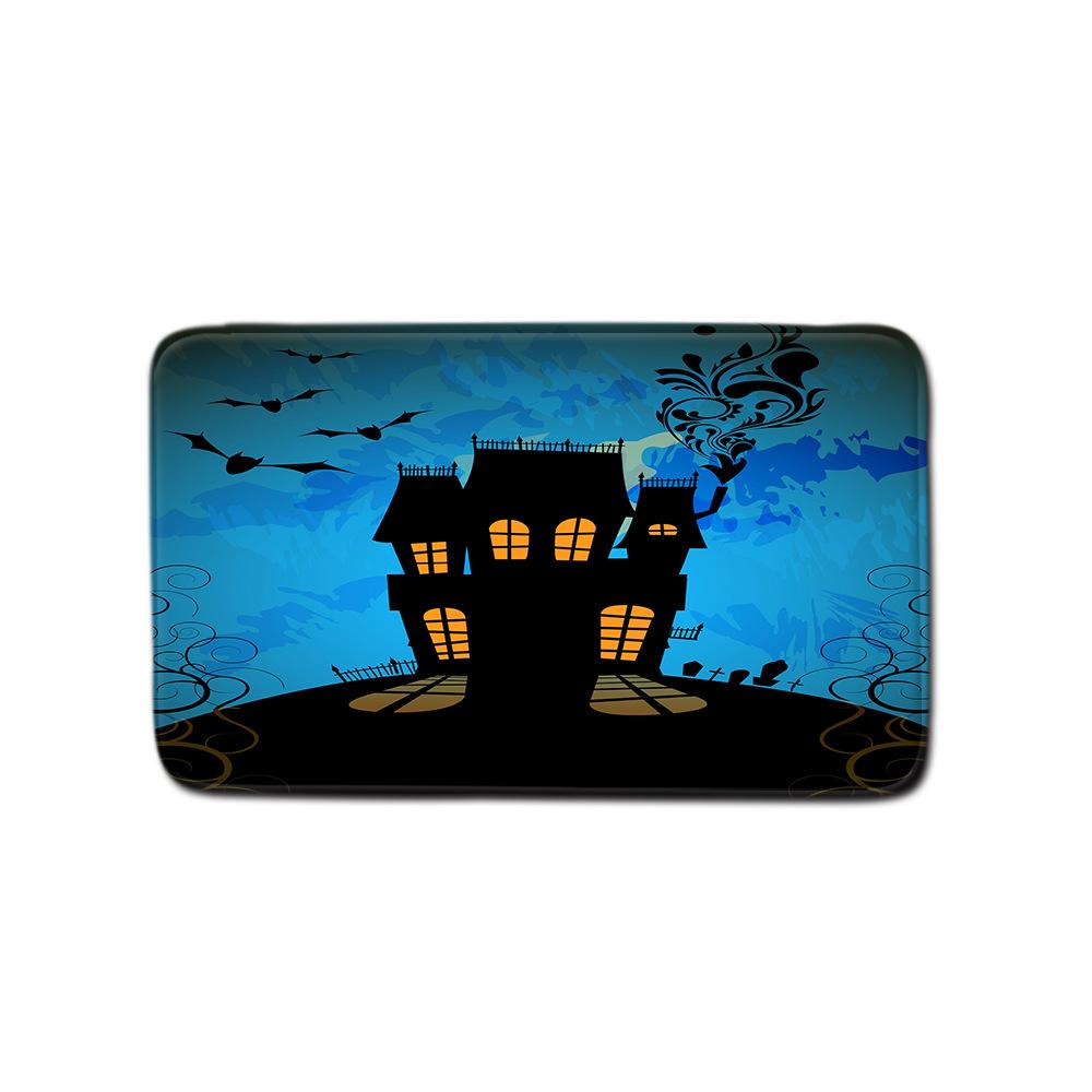 Halloween Shower Curtain Floor Mat Combination Four-Piece Set Bathroom Toilet Carpet Shower Room Foot Mat
