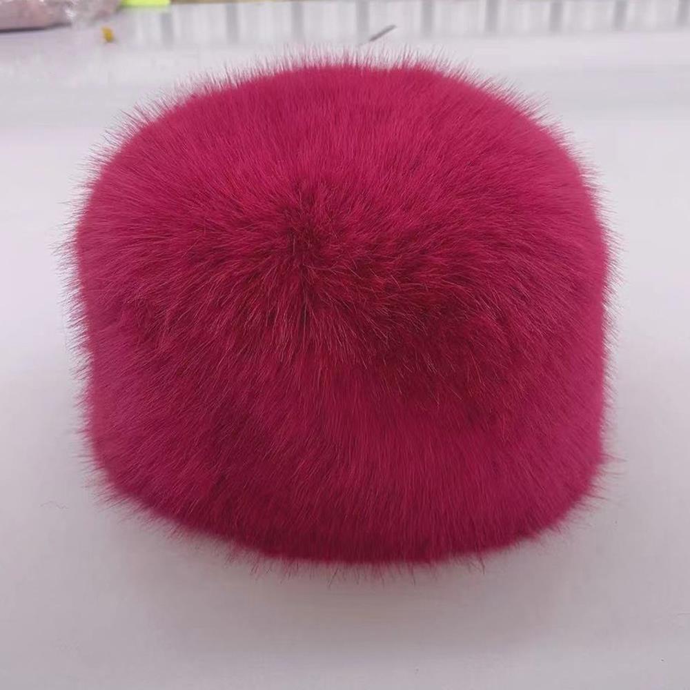 Fur Hat Women Warm Snow Ski Cap Female Fluffy Faux Fur Bucket Hat Thick Winter Outdoor Earwarmer Windproof Ear Protect Caps