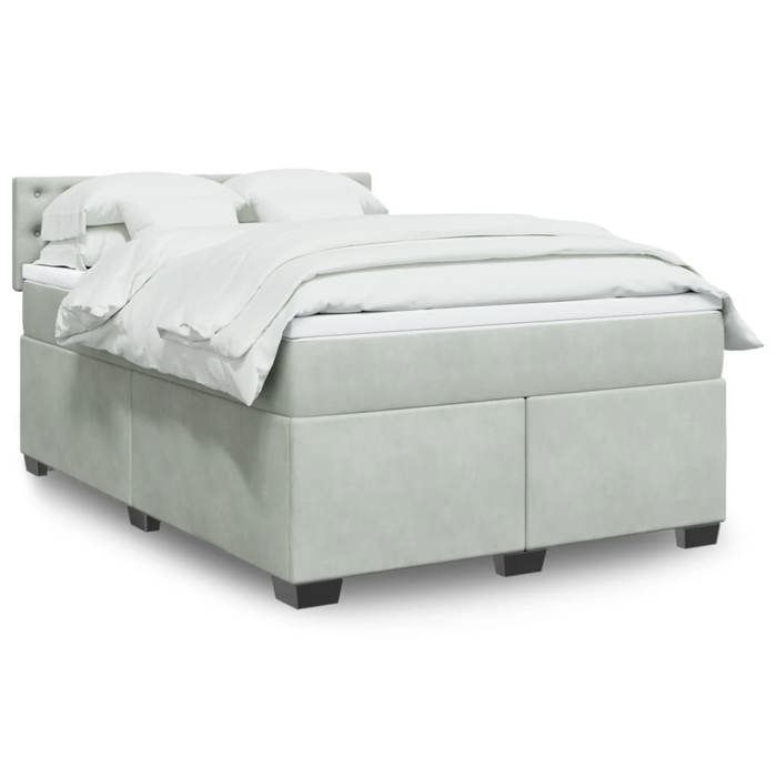 Maison Exclusive - Sommier à lattes de lit et matelas Gris clair 140x190cm Velours