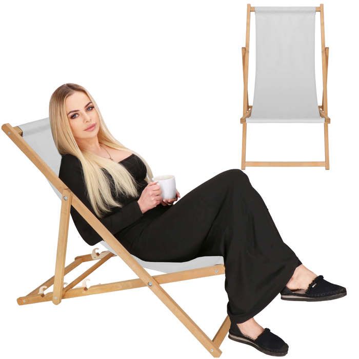 Springos® Chaise Longue De Jardin En Bois Imprégné Pliable – Transat Relax Pour Jardin Et Balcon Avec Système De Sécurité