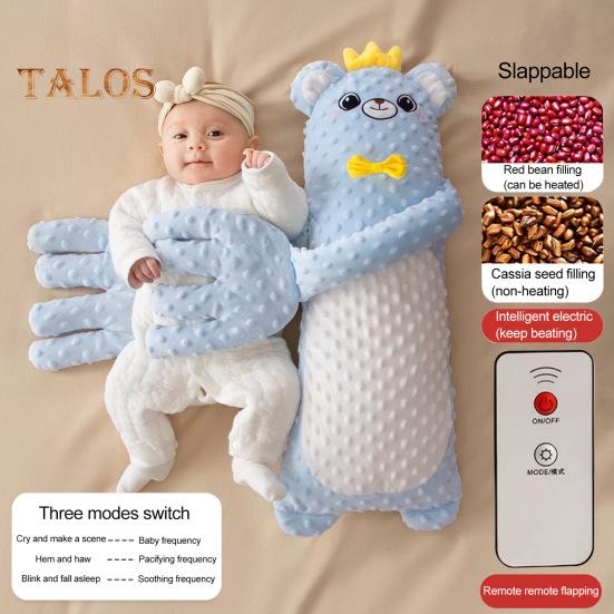 Polštářek Baby Patter s dálkovým ovládáním a funkcí vyhřívání Tvar husy Pomůcka na spaní pro miminko Zklidnění emocí Úzkost Opěrka na paži Dětské uklidnění