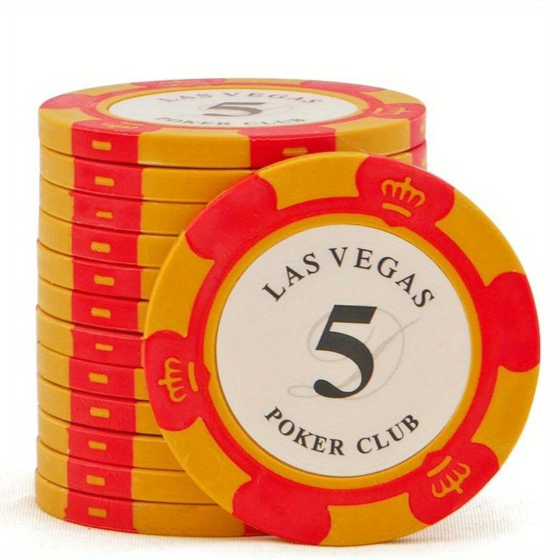 10pcs/lot Clay Las Vegas Poker Chips 14g Set Casino Coins 40mm Coin Poker Chips Entertainment Dollar Coins Card Game LasVegas