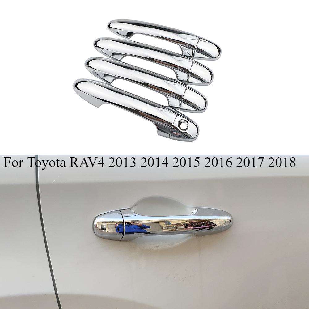 Türgriff-Fanghaken-Abdeckung Zierleiste für Toyota RAV4 2013 2014 2015 2016 2017 2018 Kappe Deckel Formteil Überlager Dekoration Chrom Zubehör