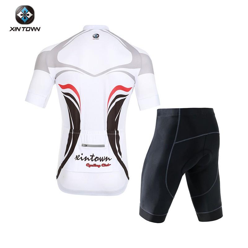 Mens Cycling Jersey Shorts Set - Quick-Dry Breathable Short Sleeve Kit Road Bike Riding In