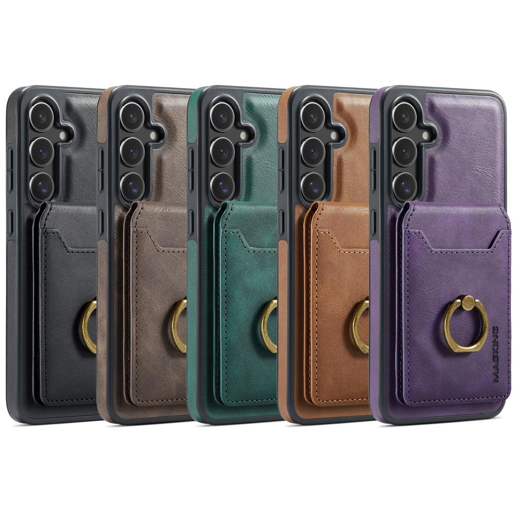 2 in 1 Detachable Cards Solt Leather Phone Case For Samsung S26 Ultra S25 S24 Plus For Magsafe Wireless Charging Wallet Cover