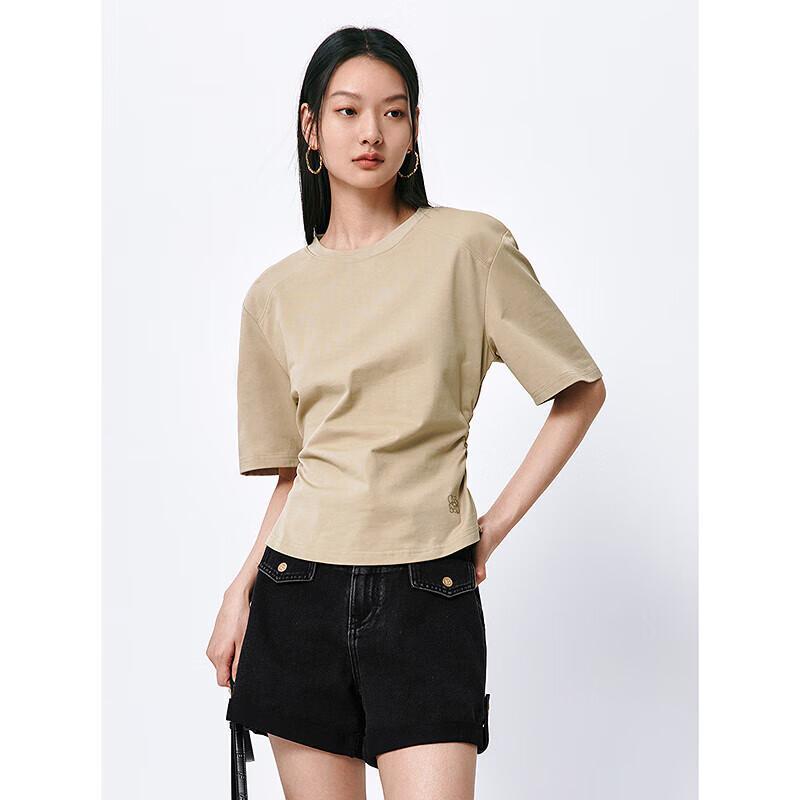 PEACEBIRD Women s Back Cutout Mid-Sleeve T-Shirt S