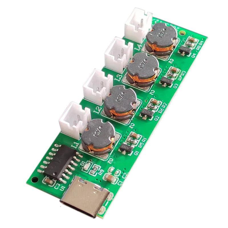 1 Set Diy Ultrasonic Nebulizer Dc5V Unswitched 4 Spray Humidifier Module Atomization Control Board Type-C Interface