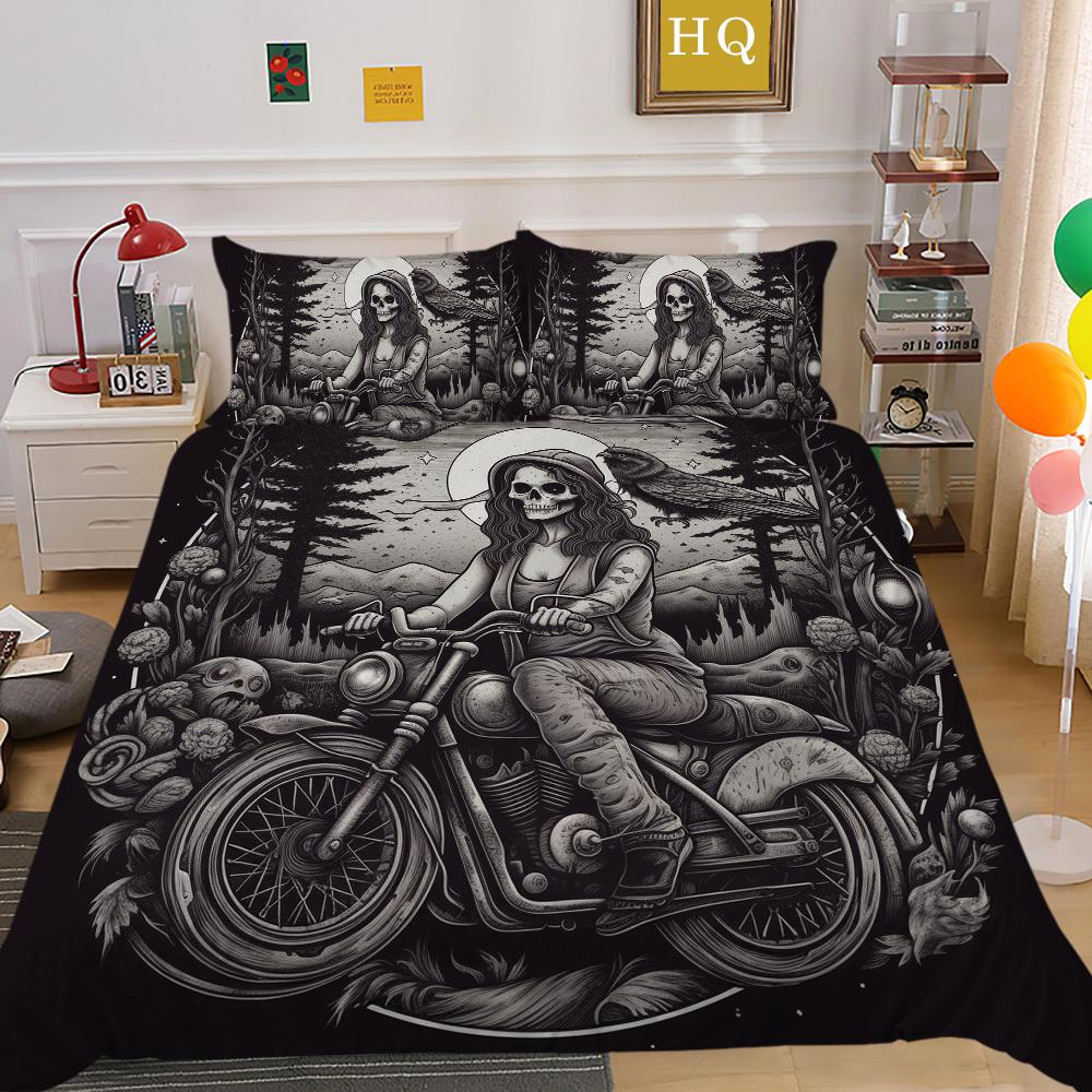 Beauty Skull Printed Home Textiles Single Size Polyester Duvet Covers Man High Ranking Bedroom Decor