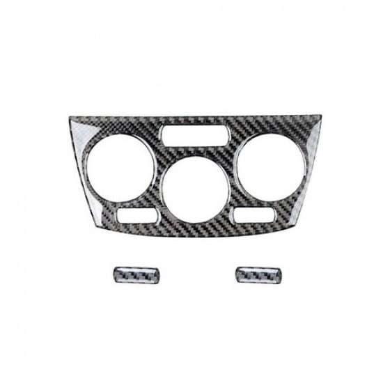 3Pcs Carbon Fiber Interior Climate Control Cover Trim For Subaru Forester