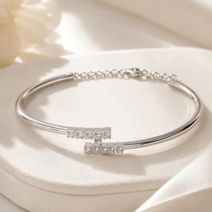 Silver 925 Bertot Cubic Bangle Silver Bracelet