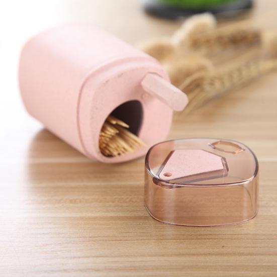 Fashion Plastic Straw Automatic Toothpick Holder Container Dispenser Home Decor