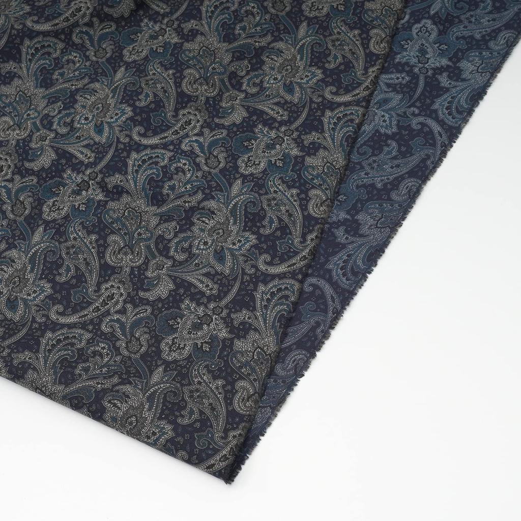Paisley Made In Approximately 110cm X Navy Broadcloth, 100% Cotton, Japan, 2m, Blue.