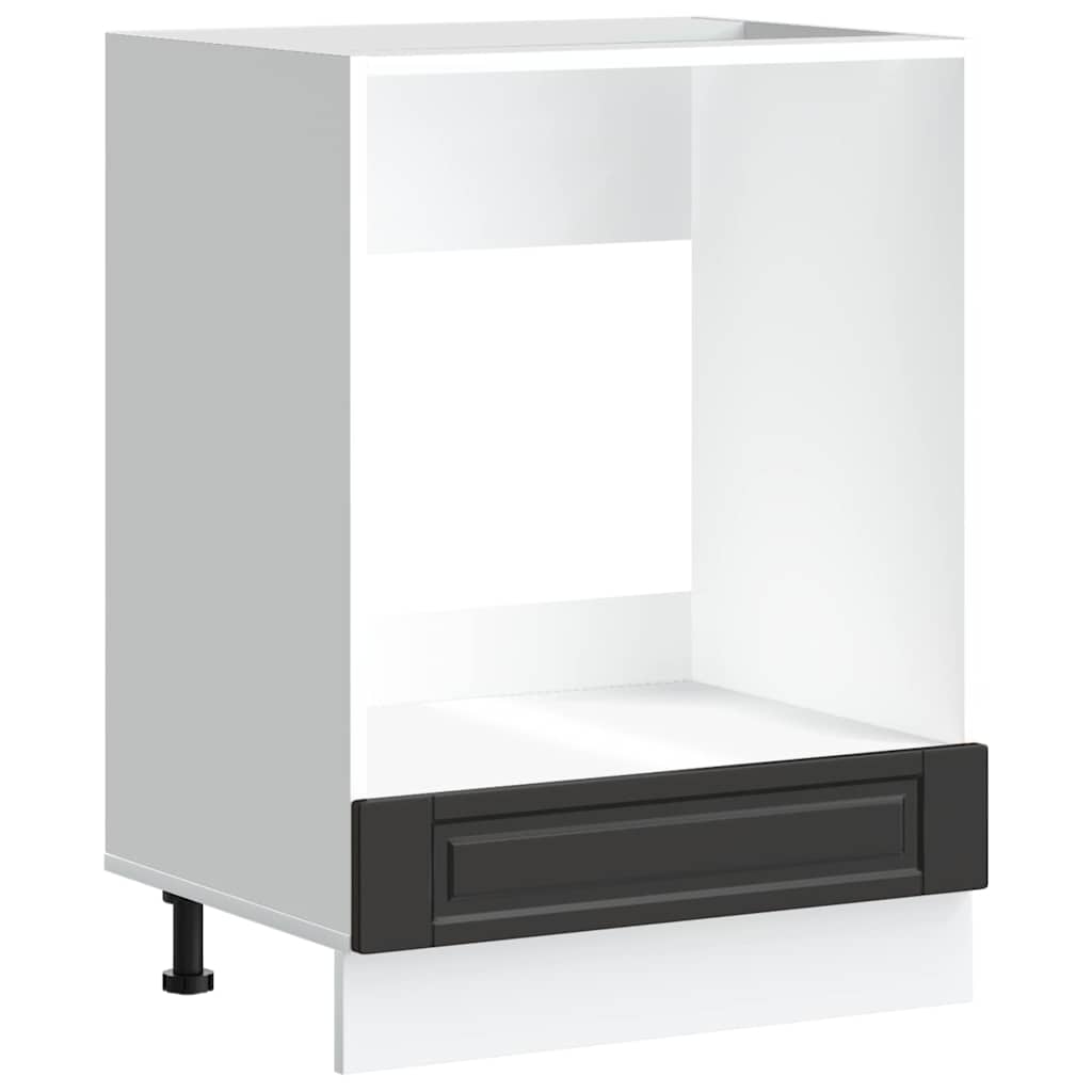 Porto Schwarzer Küchenschrank, Integrierter Küchenschrank Für Den Backofen, 60 X 46 X 81,5 Cm
