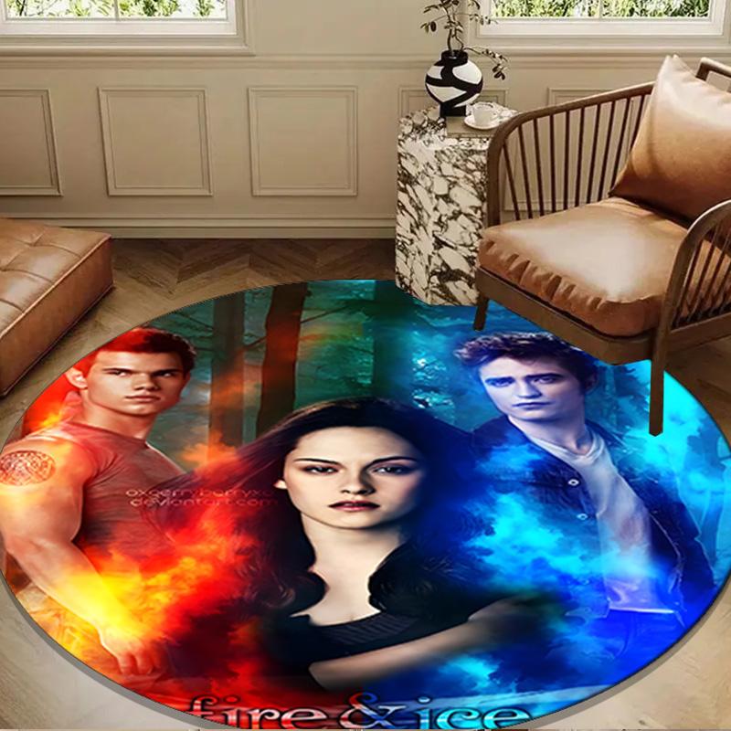 vampire Saga Romance Round Rug for Livingroom,Bedroom, Palyroom, Chair Rug, Area rug, Circle Carpet, Large Size Fan Christmas gift