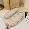 Roman Sandals Women's Summer Flat-bottom College Style with Skirt Beach Shoes Women's Simple Style Thick-soled Non-slip Sandals
