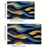 Deep Blue & Yellow Wave Bath Mat – Non-Slip, Quick-Dry Rug for Bathroom, Kitchen & Entryway, Ideal Housewarming Gift