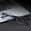 6PCS Men's Business Reading Glasses Half Rim Blue Light Blocking Farsightedness Anti Fatigue Metal Frame Eyewear