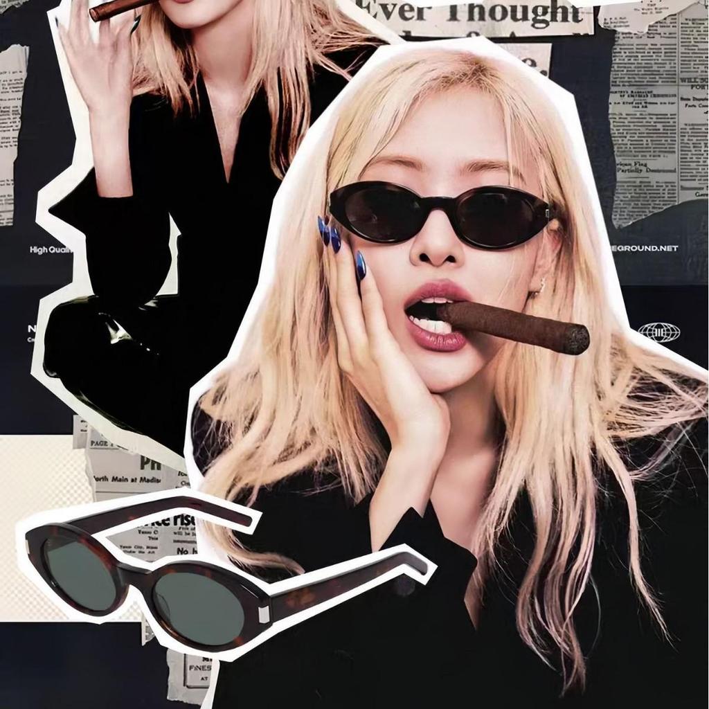 Retro Cat-Eye Tortoiseshell Women's Sunglasses – Fashionable Oval Small Frame with European and American High-End Style.