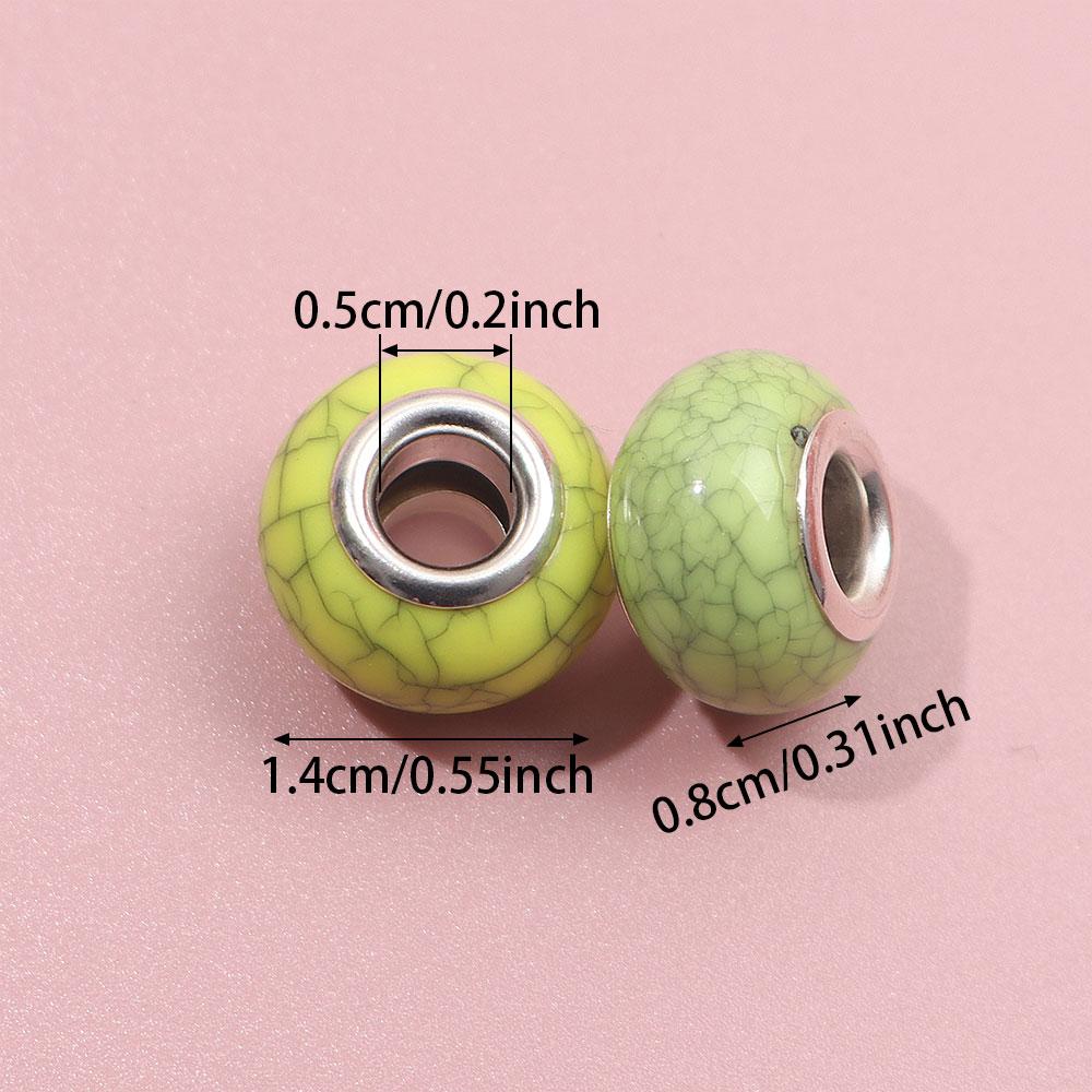 30/50/100pcs Various European Style Macroporous Resin Spacer Beads, Yellow Light Colored Beads, Craft Beads, DIY Bracelet Jewelry Making