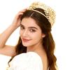 Wedding Crown Pearls Leaf Designs Comfortable Metal Headpiece For Bride Sustainable Party Accessory