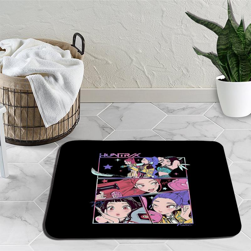 KPop Demon Hunters Mat Huntrix Girl Living Room Bedroom Carpet Zoey Rumi Mira Bathroom Non-slip Door Mat Outdoor Rug Birthday Gift