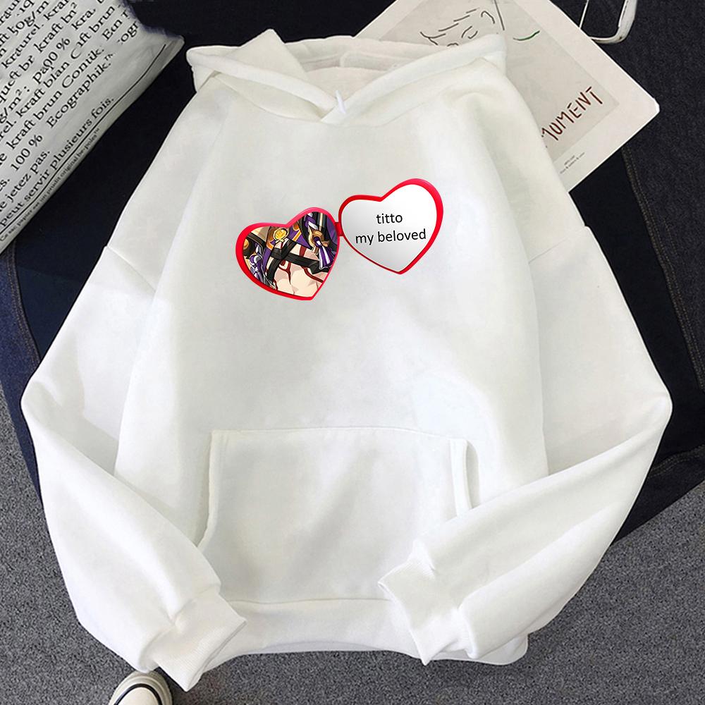 Genshin Impact Hoodies Arataki Itto Heart Print Hoody Ropa Para Dama Crewneck Sweatshirt Spring Warm Fleece Sportswear