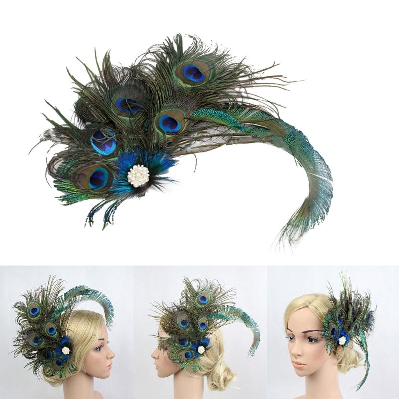 Flapper Fascinator Hair Clip for HorseRacing Female TeaParty Hairpin