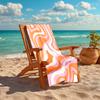 1Pc Abstract Swirls Lines Beach Towel, Quick Dry, Multi-Use for Beach Pool Gym Yoga Home Travel, Christmas, Halloween, Xmas Gift M928253