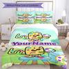 Wow! Wow! Wubbzy Customize your name Bedding Set Breathable Duvet Cover with Pillowcases Home Decoration Birthday Gift