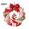 Handgefertigte Patchwork-Kits für Erwachsene DIY Patchwork-Kranz Bastelset, Weihnachtliches Nähen Saisonale Muster, Bauernhaus-Stil Bastelstoff-Set Erwachsene, Vorderseite