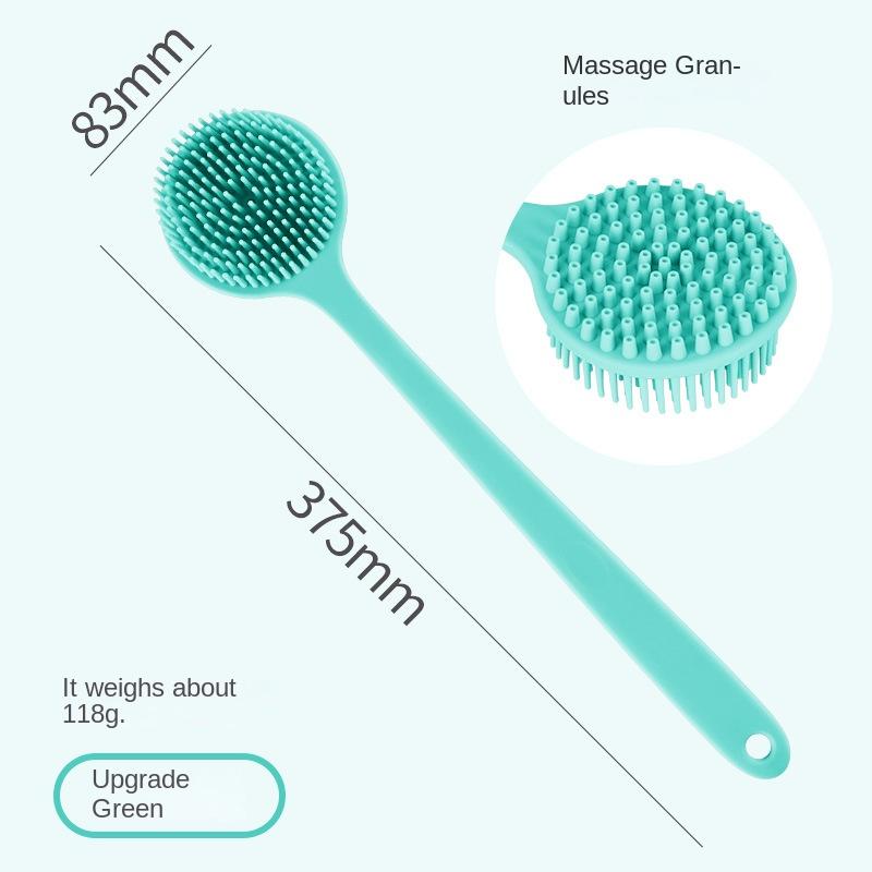 Double-sided Long Handle Thickened Silicone Bath Brush Bathroom Toilet Back Massage Soft Bath Brush