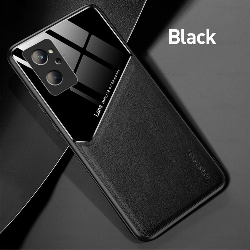 Leather Car Magnetic Holder Cover For Realme 9 Pro Plus Pro+ ProPlus Realme9 9Pro+ 5G Soft Frame Shockproof Coque Realmi 9i Case