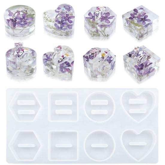 

Литейная форма Многоразовая силиконовая круглая шестиугольная сердцевина своими руками Держатель кольца для изготовления пресс-формы для дома