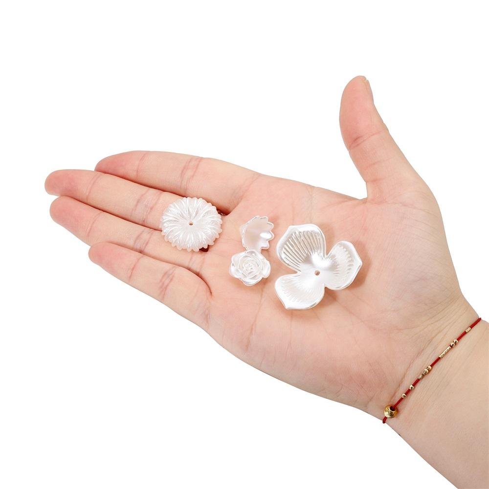 20 stuks/partij Acryl Bloemvormig Imitatie Parelkralen Bedeltjes Kralen Ketting Armband Decoratie Voor Doe-het-zelf Sieraden Maken Onderdelen