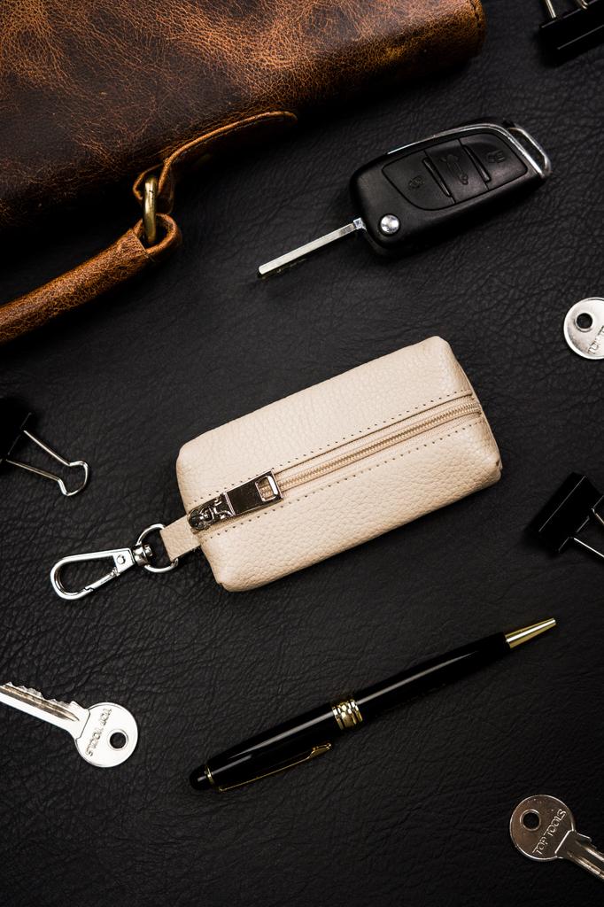Leather Key Case SKL-001-NDM-5991 Beige
