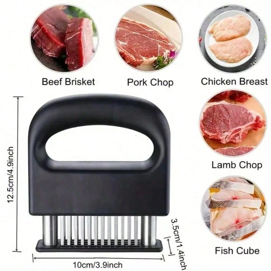 48 Stainless Steel Meat Tenderizer Steak Tool Ultra Sharp Needle Blades Meat Tenderizer Stapler For Tenderizing Steak/Beef/Pork/Turkey/Fish/Poultry