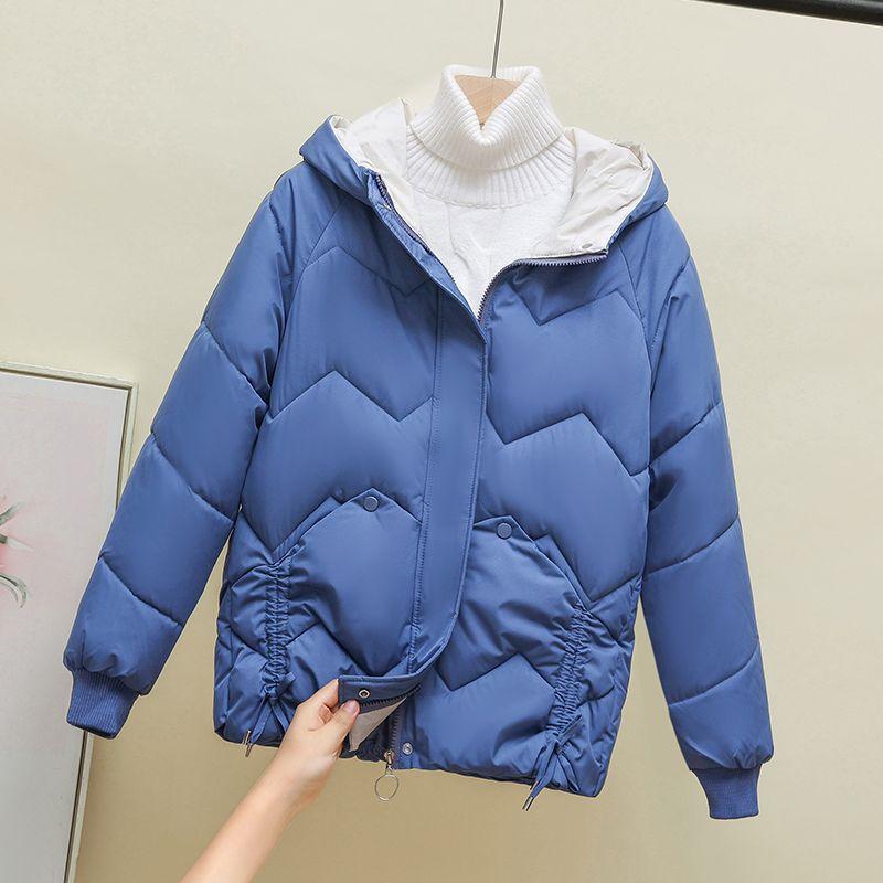 Winter Coat Women Down Cotton Jacket Warm Loose Cotton Padded Jackets Casual Black Red Outerwear