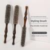 Wooden Handle Hair Curling Comb With Ergonomic Design And Durable Bristles For Defined Curls - Ideal For Women And Girls