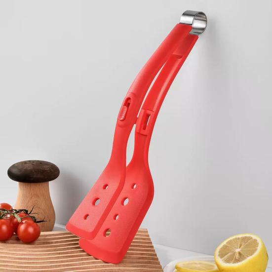 2-In-1 Silicone Spatula Tongs Heat-Resistant Food Turner And Tongs Non-stick Cookware Spatula for Flipping Fish Steak Pancakes